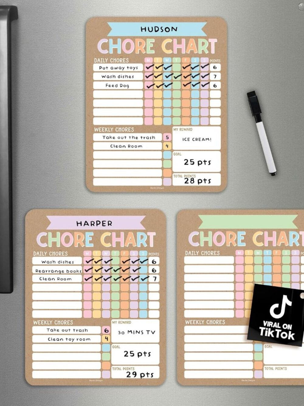 Magnetic Chore Chart for Kids Multiple Kids Chore Board for Home and School